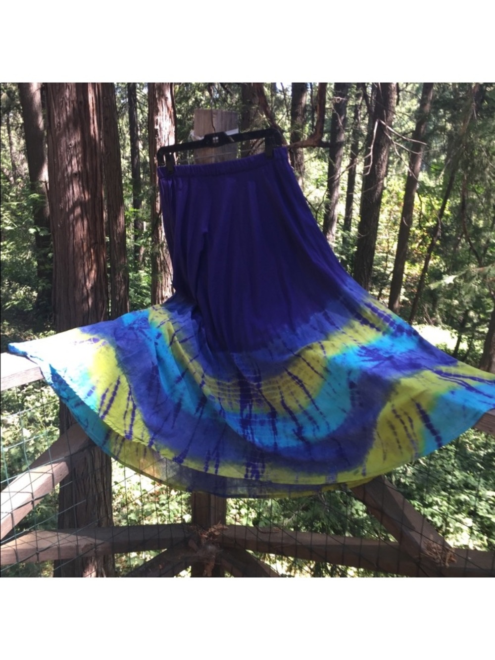 Cato Purple, Blue & Yellow Tie-Dye Maxi Skirt - Picture 8 of 16